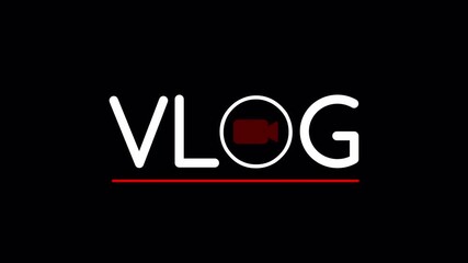 vlog logo emblem animation social media video footage alpha channel - Powered by Adobe