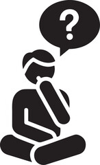 Fototapeta premium Worried person. Concerned person. Questioning speech balloon and person. Vector.