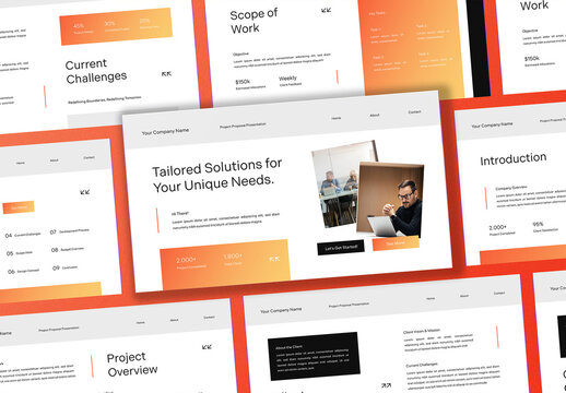White Orange Black Gradient Modern Project Proposal Presentation