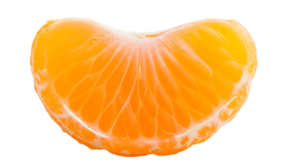 Juicy tangerine segment ready for healthy snacking