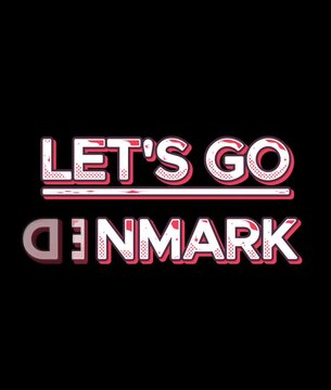 Glowing 3D Lets Go Denmark Text Animation