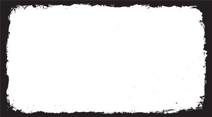 A blank white rectangular canvas with a distressed, torn black border.