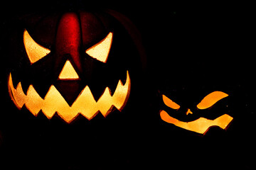 Carved Pumpkin Face Halloween Decorations