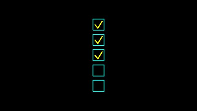Businessman tick correct sign mark for document approve, project acceptance and quality assurance concept, take an assessment, questionnaire, evaluation, online survey checklist. 4k video animation