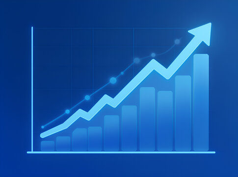 business graph with arrow