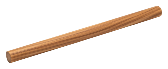 Wooden rolling pin used for baking kitchen food preparation isolated on transparent background