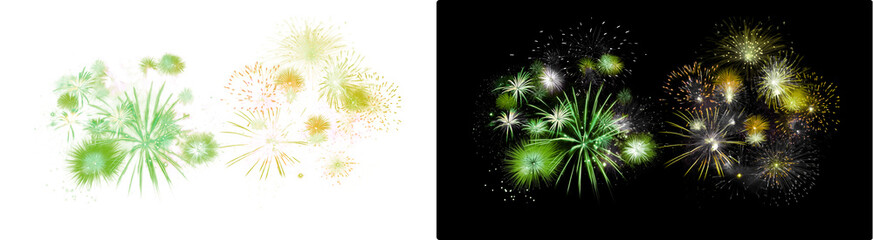 PNG image of Colorful fireworks display illuminates the night sky with vibrant bursts of light and celebratory explosions perfect for festive occasions and events on transparent background