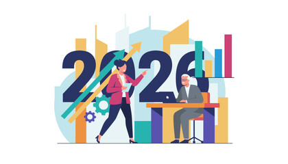 Business strategy planning for 2026 Growth charts finance goals and future success concept