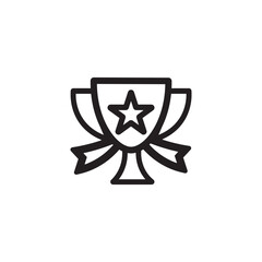 Award Trophy Icon with Star Symbol for Achievement and Success
