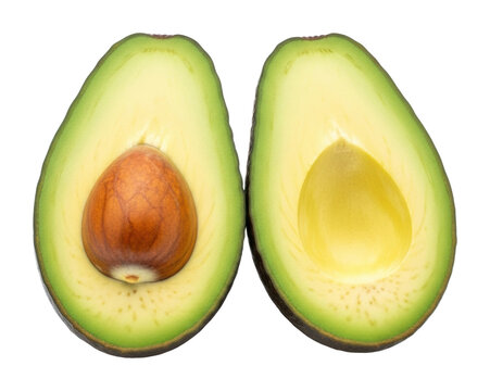 Slicing avocado kitchen counter food bright isolated on transparent background