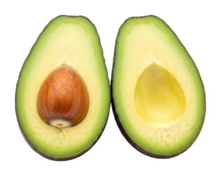 Slicing avocado kitchen counter food bright isolated on transparent background