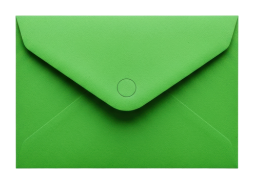 Sending green envelopes for invitations office isolated on transparent background - Powered by Adobe