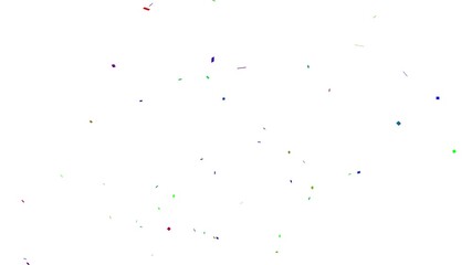 Birthday party and anniversary celebration overlay motion design element. colorful fairy unicorn confetti rain isolated on transparent background. Confetti: Colorful Celebration Falling 4k. explode,
