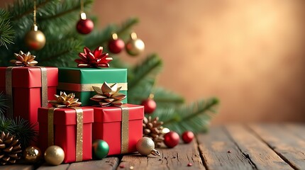 christmas tree and gifts