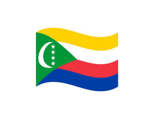 Minimalist wavy style Comoros flag symbol