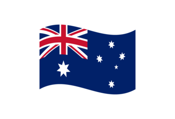 Minimalist wavy style Australia flag symbol