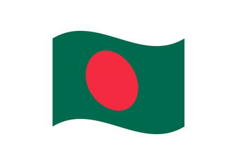 Minimalist wavy style Bangladesh flag symbol
