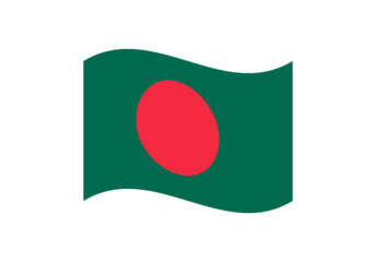 Minimalist wavy style Bangladesh flag symbol