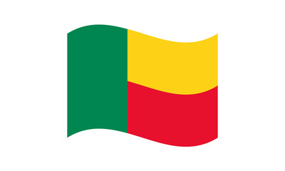 Minimalist wavy style Benin flag symbol