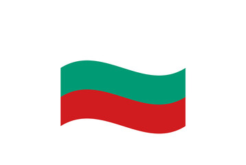Minimalist wavy style Bulgaria flag symbol