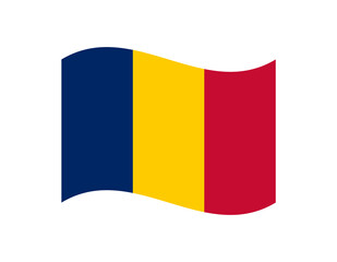 Minimalist wavy style Chad flag symbol