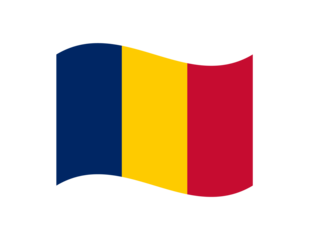 Minimalist wavy style Chad flag symbol