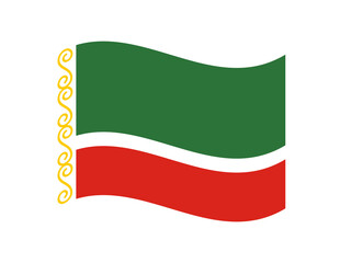 Minimalist wavy style Chechen Republic flag symbol