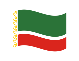 Minimalist wavy style Chechen Republic flag symbol