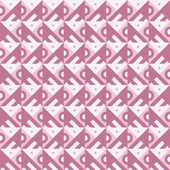 Geometric Artistic Abstract Pink Seamless Pattern with Half Circle and Triangle