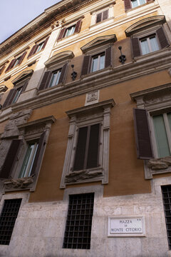 montecitorio palace facade at piazza di monte citorio in rome italy
