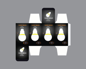 Unfolded Die-cut Packaging Template for LED Light Bulbs