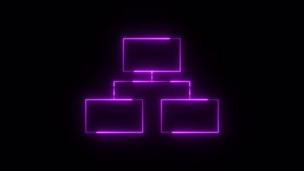 Neon glowing global team work concept animation on black background. team work sing animation with futuristic global. - Powered by Adobe