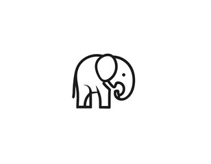 Minimalist Elephant Illustration - A Simple and Elegant Design.