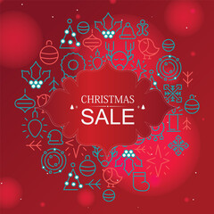 Festive Christmas Sale Promotion with Holiday Icons