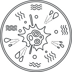 Fototapeta premium An abstract illustration of a cell structure in outline vector style, suitable for educational and scientific materials