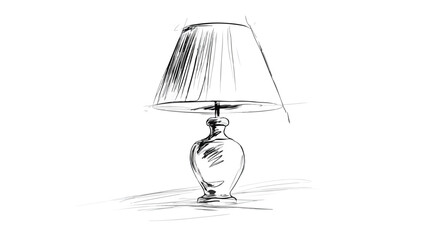 Obraz premium Modern Vector Drawing of Lamp with Outline and Iso View for Graphic Design Projects