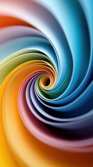 Abstract image of colorful paper sheets arranged in a spiral or swirl pattern, creating a vibrant and dynamic visual effect.
