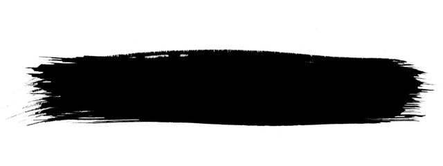 Bold black paint stroke title bar with dense pigment texture and raw handcrafted edges for impactful advertisements and modern branding.