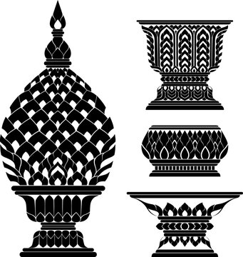 Thai Decorative Pedestal Stand suitable for traditional artwork