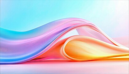 An abstract image featuring flowing wave forms in vibrant colors against a gradient background.