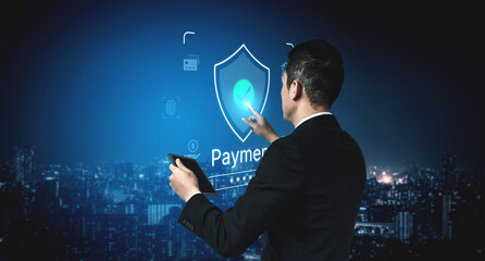 Concept of a secure payment gateway. This system uses encryption and authentication to protect financial transactions, ensuring safe and private online payments for users. Fermion