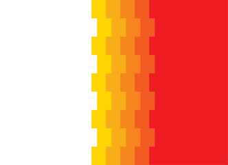Vector divided red and yellow background from abstract pixels. Design element for posters, packaging, covers, ads, promotions, discounts. Place for text. Broken rectangular shapes