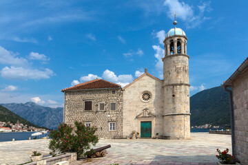 Obraz premium Montenegro Kotor city view on a cloudy summer day