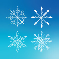 White Snowflakes on a Blue Gradient Background