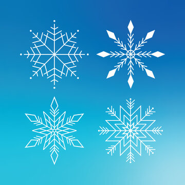 White Snowflakes on a Blue Gradient Background