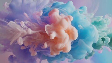 ﻿Seamlessly looping slow motion gentle flow of soft pastel colors creating a soothing ambient background minimal, ethereal, ambient background