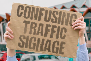 "Confusing Traffic Signage" Roads display contradictory directions causing driver errors. SIGN. ROAD. ARROW. SYMBOL. WARNING.