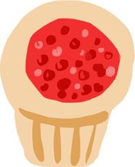 Hand-Drawn Watercolor Red Sauce Ketchup BBQ Condiment