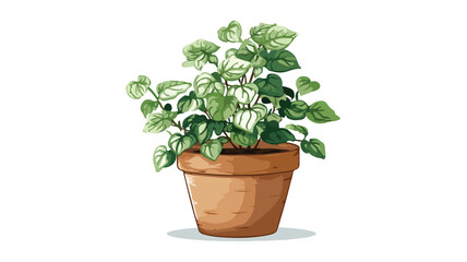 Obraz premium Refreshing Green Plant in Pot on White Background for Interior Design Inspiration