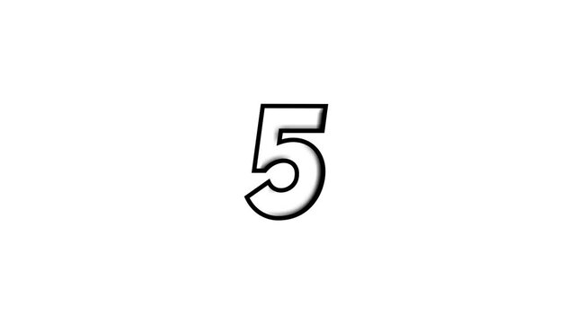 10 Second Count Up Timer Animation Numeric Counter on white Background